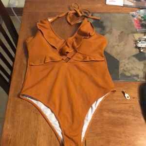 Cupshe Rust/burnt orange one piece swim